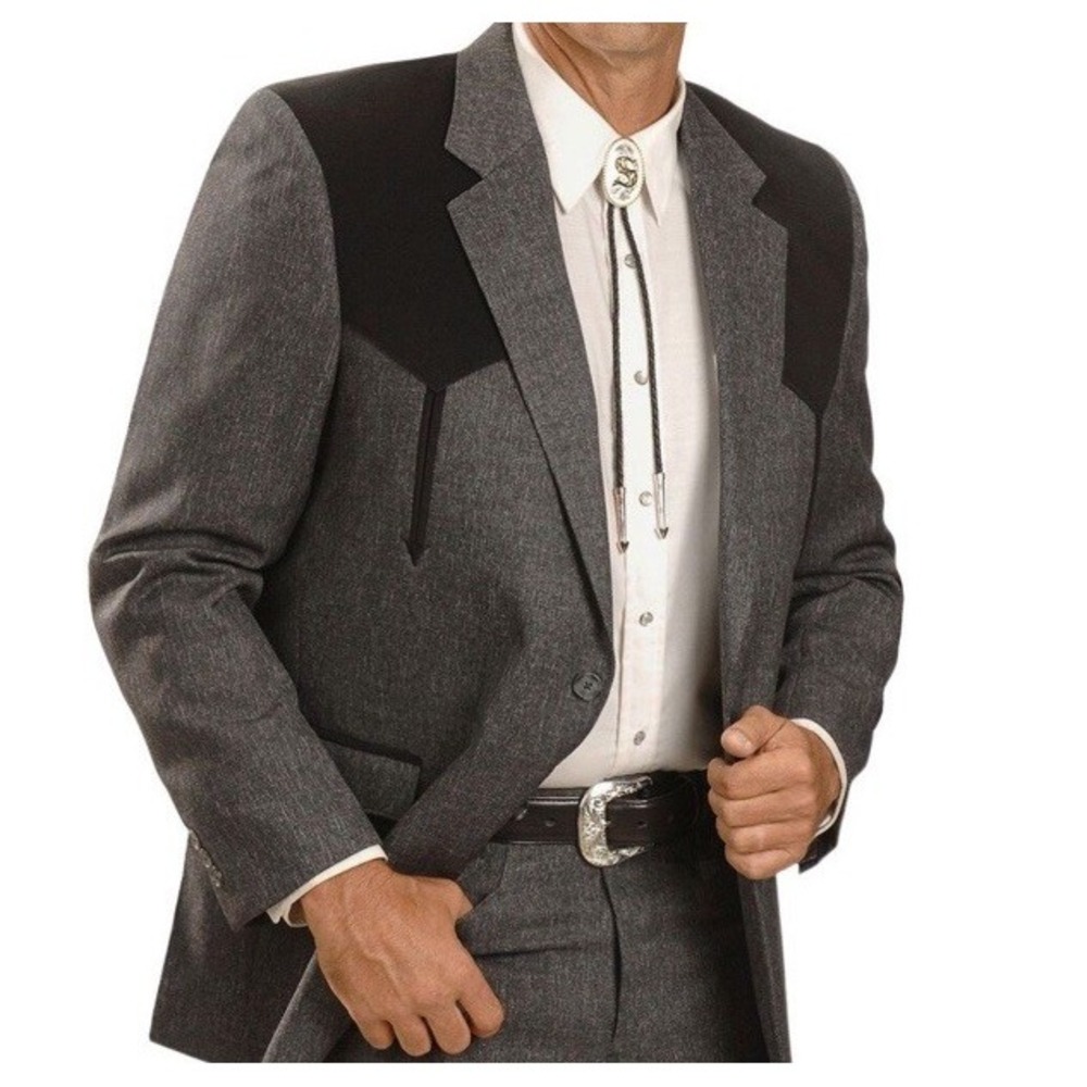 NEW CIRCLE S Swedish Knit Boise Texas Western‎ Blazer Men 48L Sport Coat Heather